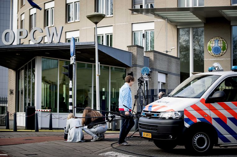 Exterieur van het OPCW in Den Haag. Beeld EPA