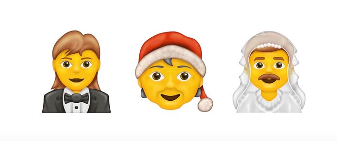 De nieuwe genderneutrale emoji's.