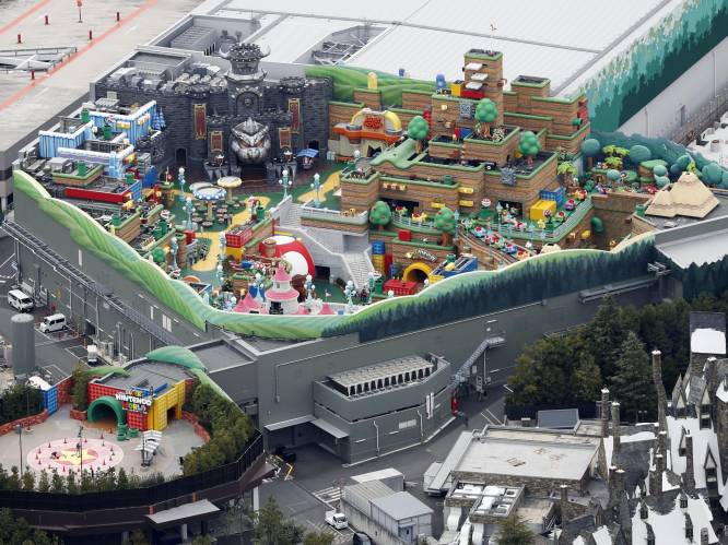 Eerste luchtbeeld van pretpark Super Mario World in Japan