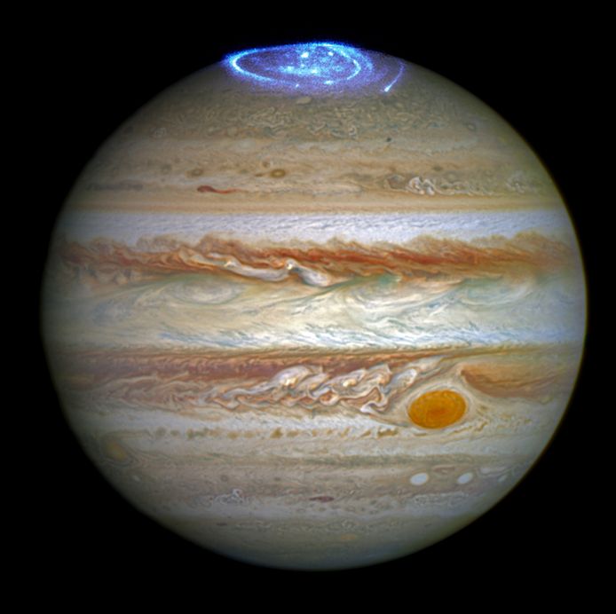 Poollicht op Jupiter