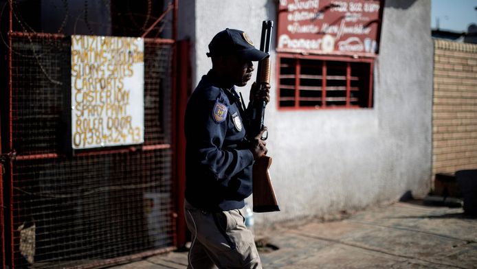 Policier à Soweto, le 29 août dernier.