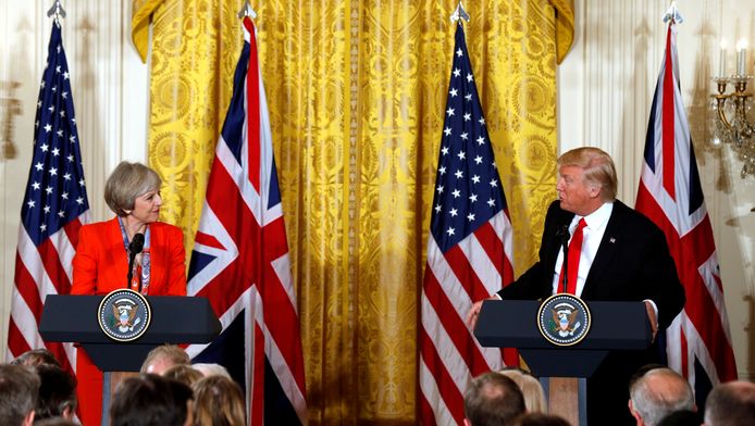 Theresa May bezocht Trump amper een week na zijn inauguratie in januari.