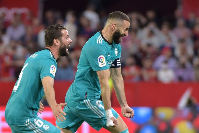 Nacho en Benzema bezorgden Real nog ultiem drie punten in Sevilla.
