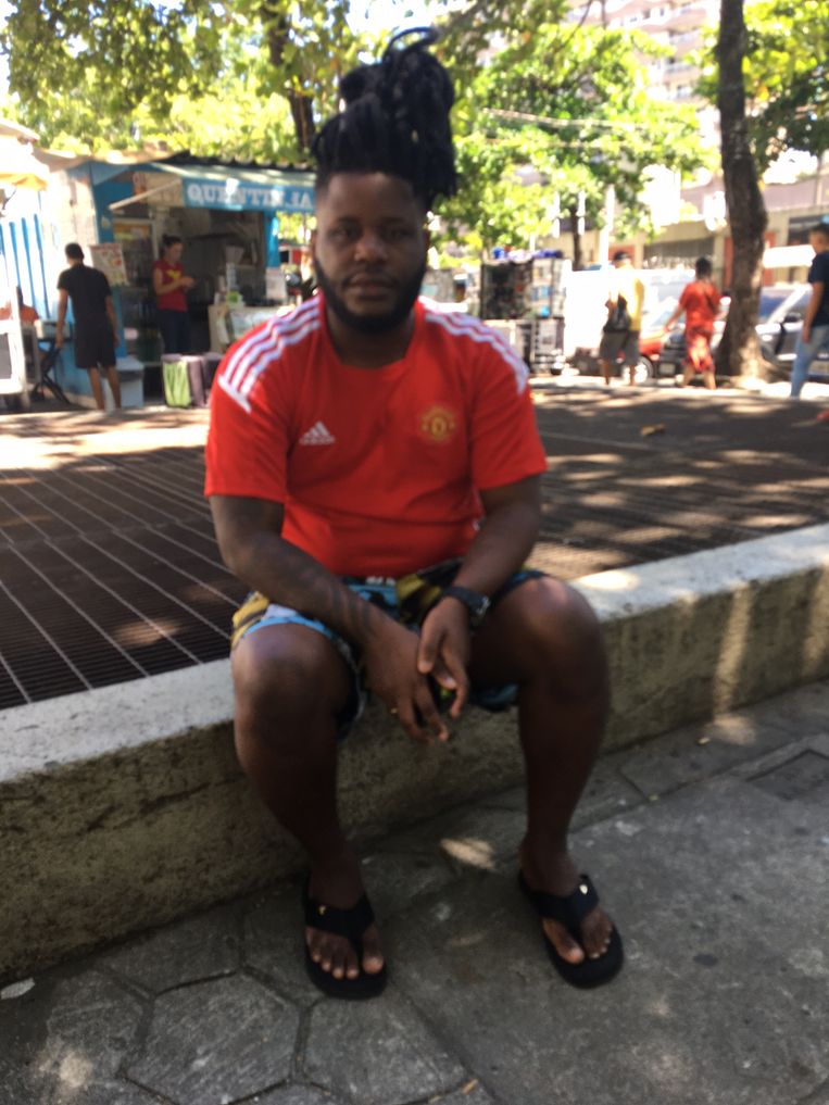Djodjo Kabagambe: ‘Wij willen niet werken op de plek waar mijn broer is vermoord.’ Beeld 