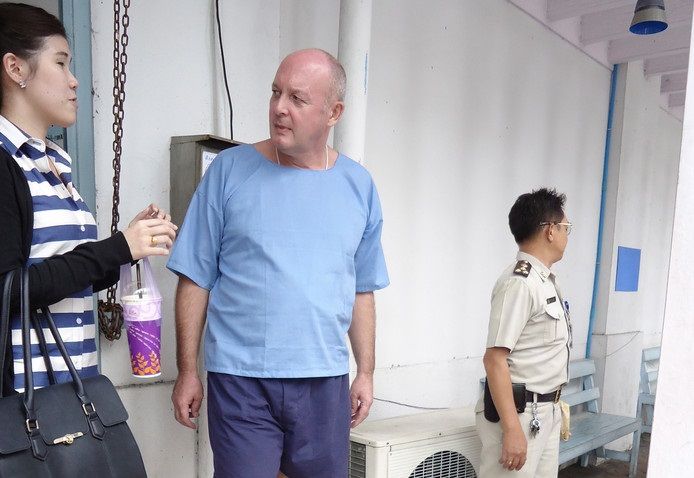 Johan van Laarhoven in 2015 in het gevangenisziekenhuis in de Thaise hoofdstad Bangkok.