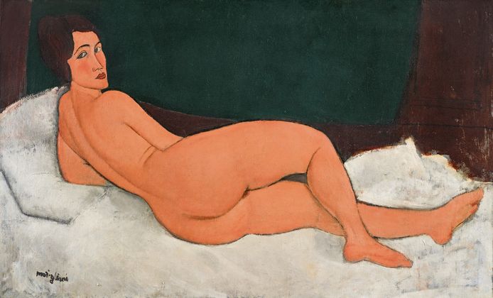 'Nu couche (sur le cote gauche)' van Amedeo Modigliani