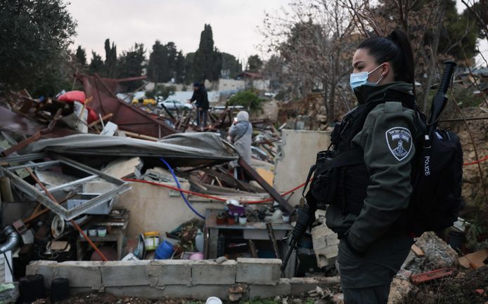 Het huis van de familie Salhiya in de wijk Sheikh Jarrah, Jeruzalem, werd vernield.