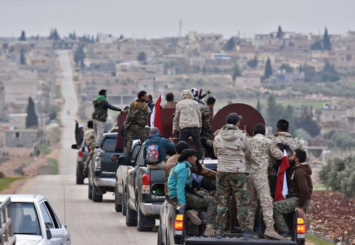 Pro-Syrische troepen in Afrin.