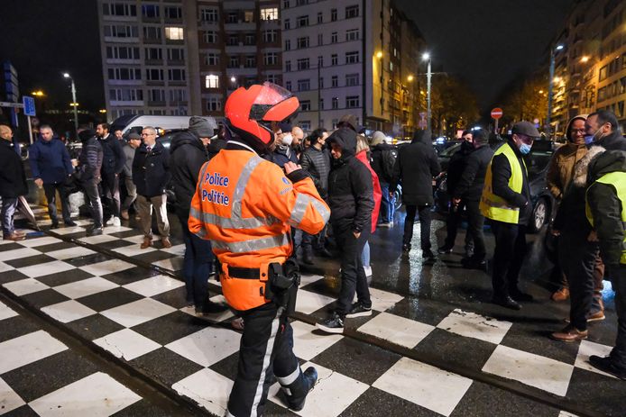 Taxichauffeurs op het Meiserplein.