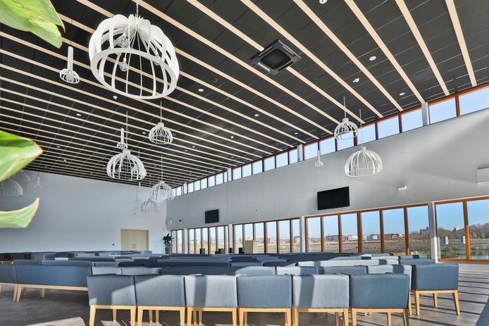 Het onlangs gerealiseerde crematorium van Respectrum in Eelderwolde. Het nieuw te bouwen crematorium op Kranenburg zou er ongeveer net zo uit gaan zien.