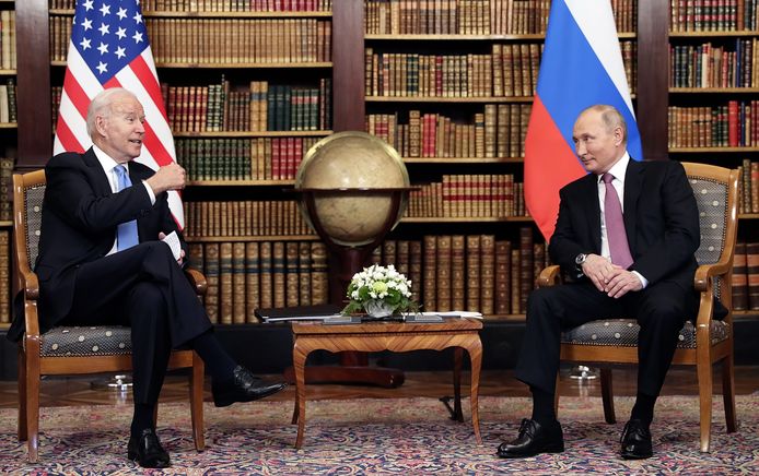 President van de Verenigde Staten Joe Biden en president van Rusland Vladimir Poetin ontmoetten elkaar afgelopen juni in Genève, Zwitserland.