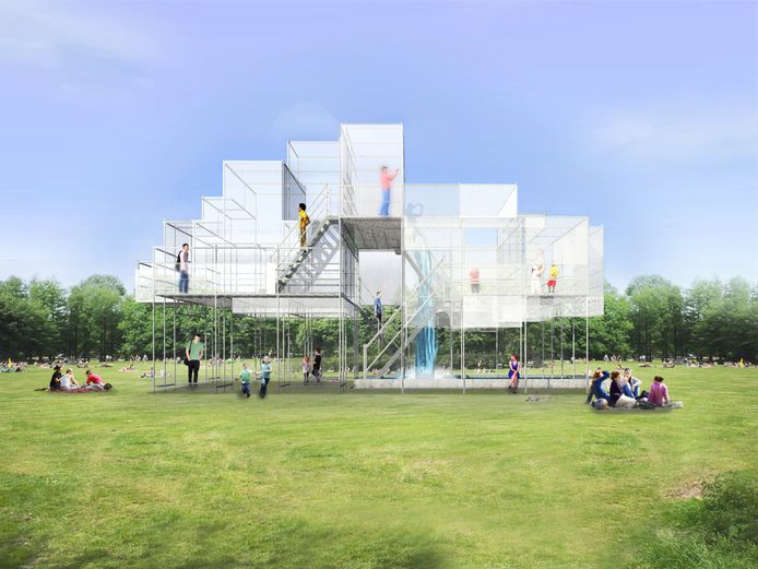 NOA paviljoen, ontworpen door Powerboat & Studio Kortmann 2020, voor het festival in Oosterflank.