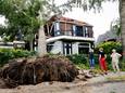 De schade na het noodweer is fors in Leersum.