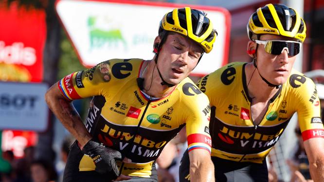 Zware val Primoz Roglic in spectaculair slot zestiende Vuelta-etappe: ‘Hopen dat de schade meevalt’