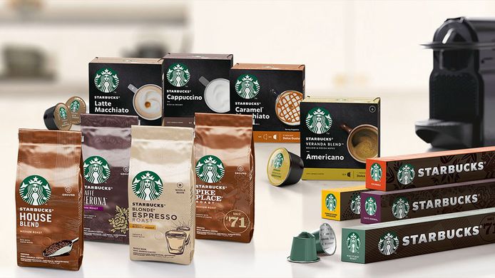 De koffieproducten van Starbucks die over een paar weken in onder meer Nederlandse supermarkten kunnen worden gekocht.