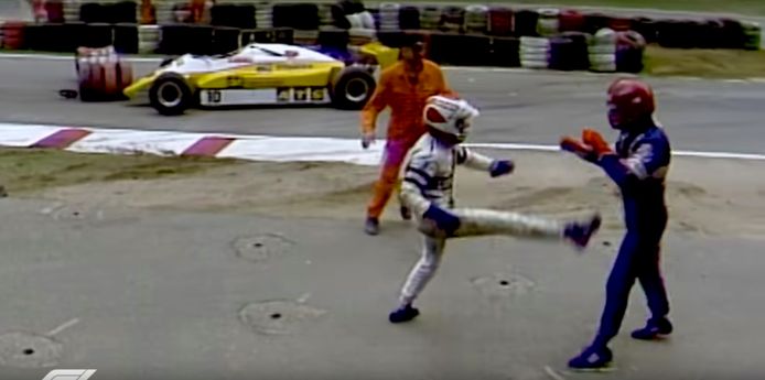 Nelson Piquet versus Salazar Formule 1 GP Hockenheim 1982