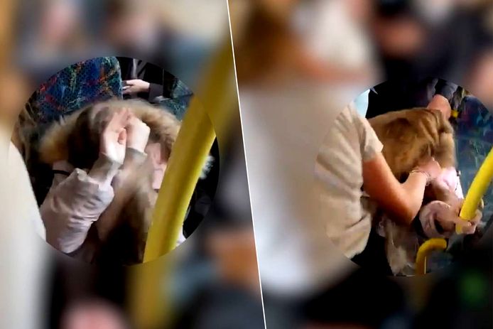 Beelden tonen hoe meisje hardhandig wordt aangepakt door pesters op bus