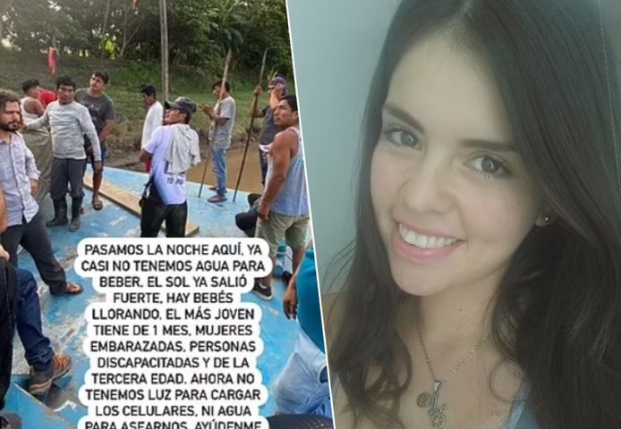 Angela Ramirez (R) is een van de gegijzelden. Zij gaf in een Facebookpost (l) meer duidelijkheid over de leefomstandigheden.