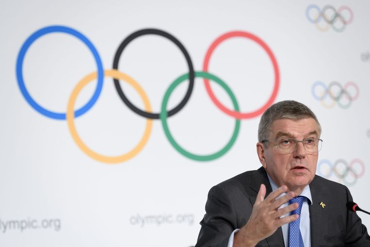 IOC-baas Thomas Bach wees onlangs op de onschuld van de cleane Russische atleet. Beeld AFP