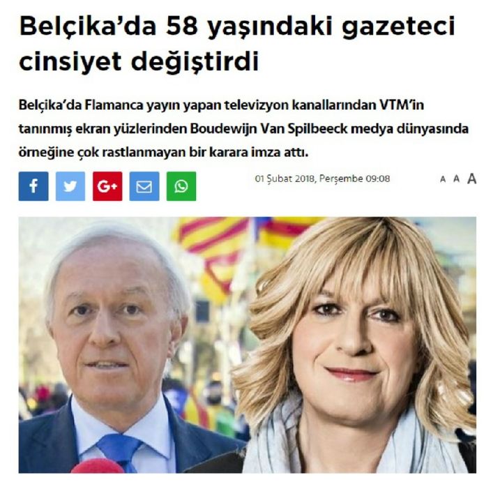 Verschillende Turkse media schrijven over de geslachtsverandering.
