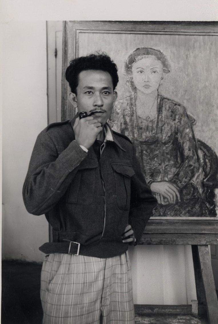 Otto Djaya (1913-2002), net als zijn oudere broer lid van het revolutionaire leger. Zijn stijl als schilder en ­tekenaar werd onder meer beïnvloed door het wajang­poppenspel Beeld .