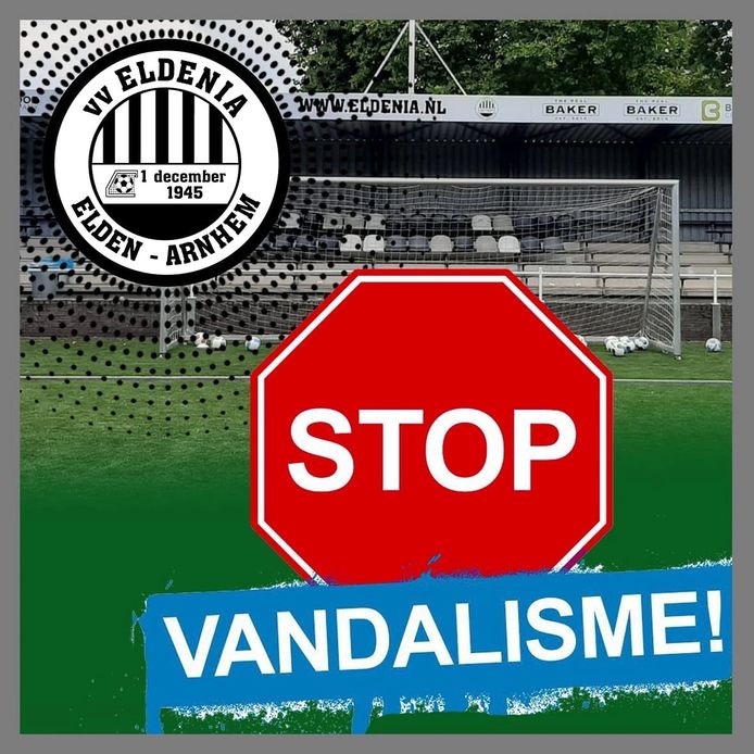 Ook voetbalvereniging Eldenia heeft de afgelopen maanden veel last gehad van vandalisme