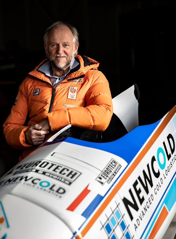 Wim Noorman, bouwer van snelle bobsleeën en voorzitter van de Nederlandse bobsleebond.