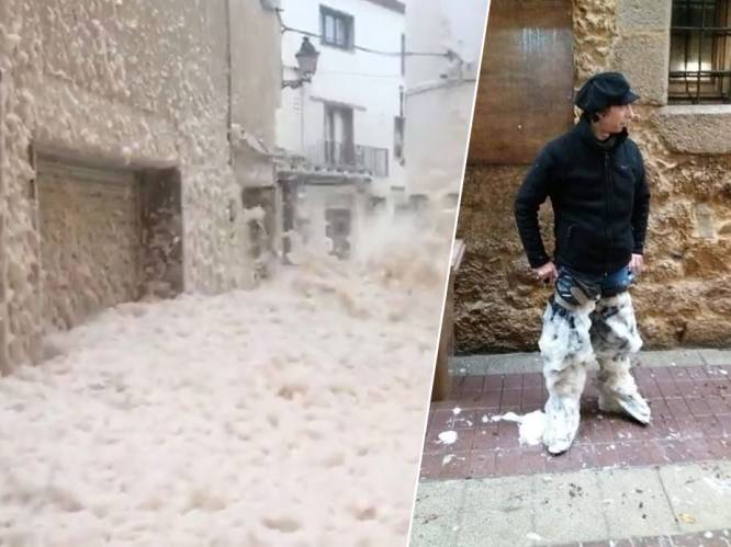 Vlaming in Spaans dorp dat schuimbad werd door storm: “Vieze, bruine plekken op alle gevels”
