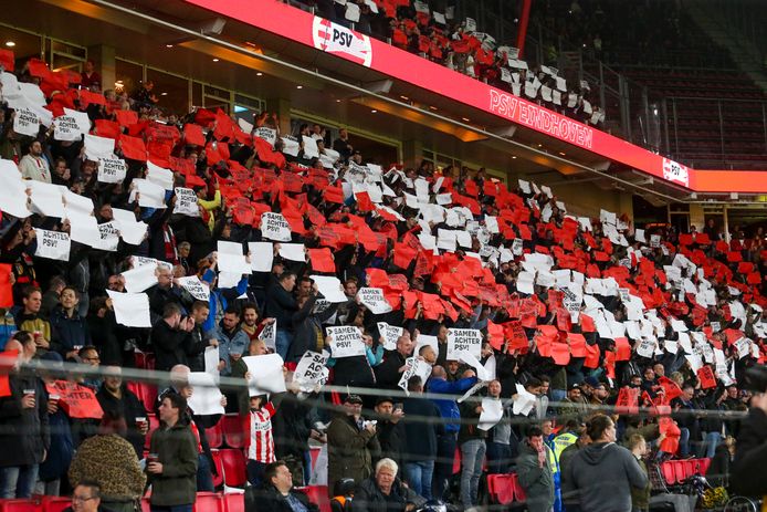 PSV-supporters in oktober, tijdens het thuisduel met Sparta Rotterdam.