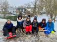 Sneeuwpret! Ruben, Julian, Anna, Benjamin, Raphael en Bo-Yi houden een ‘vergelijkend sleeënonderzoek’