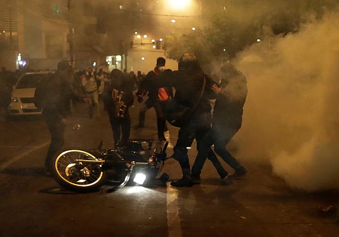 Clashes tussen betogers en politie in de Boliviaanse hoofdstad La Paz.