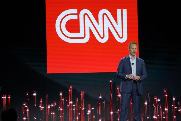 Voormalige CEO van CNN Chris Licht tijdens een presentatie.