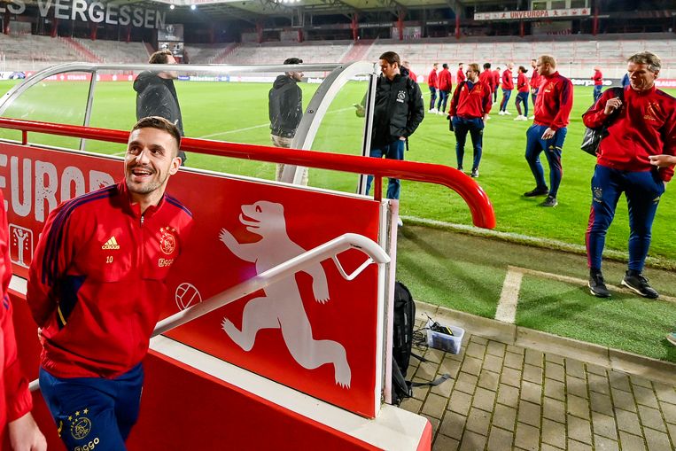 Dusan Tadic tijdens de training van Ajax in Berlijn. Beeld Pro Shots / Stefan Koops