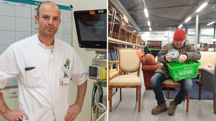 Links: Sander van Stigt, traumachirurg. Rechts: Bemke Beernink slaagde goed bij De Beurs: een nieuwe eethoek en servies.