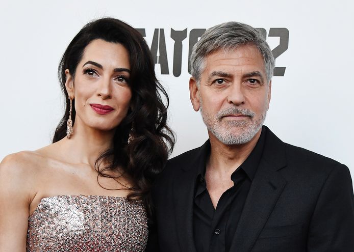 Amal samen met haar man George Clooney