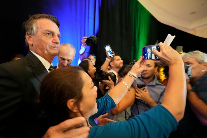 Bolsonaro met zijn aanhangers in Doral.