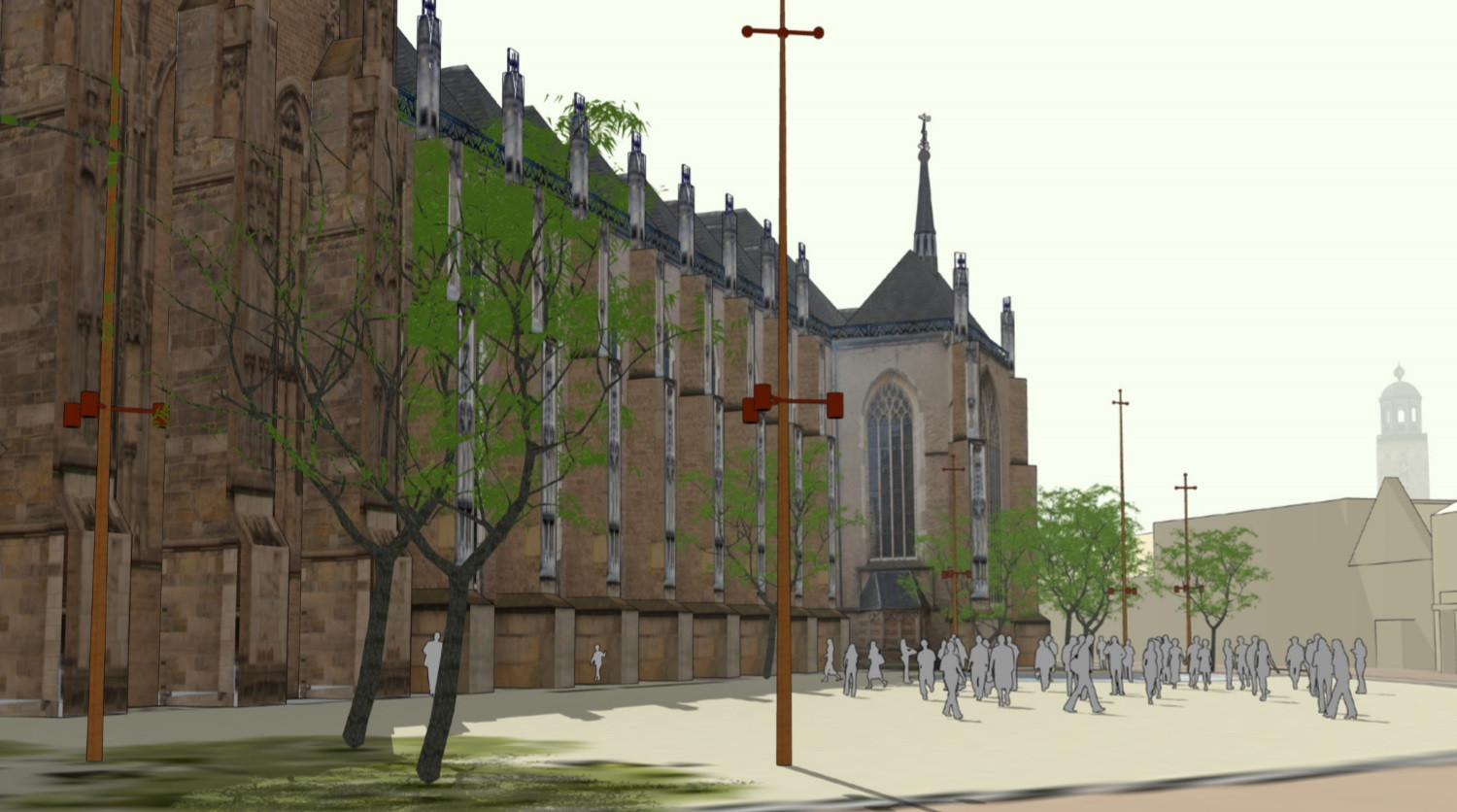 Impressie van het toekomstige beeld op het Grote Kerkhof.