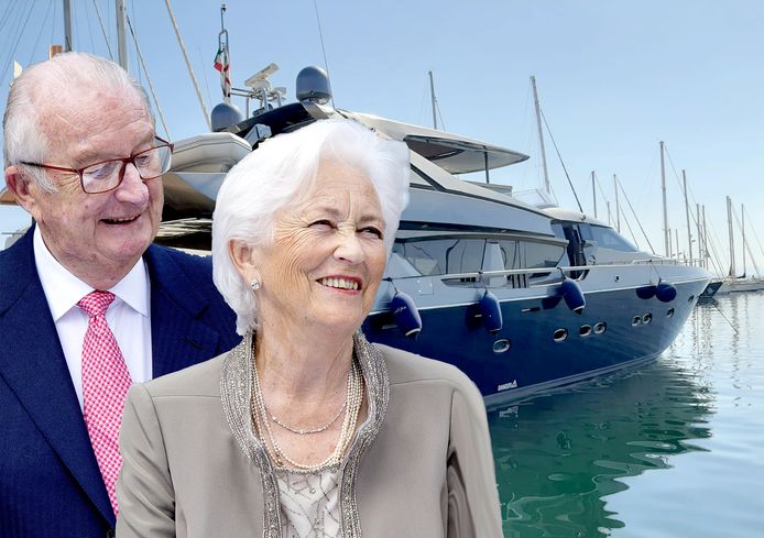 Koning Albert en Paola en hun jacht, de Alpa.