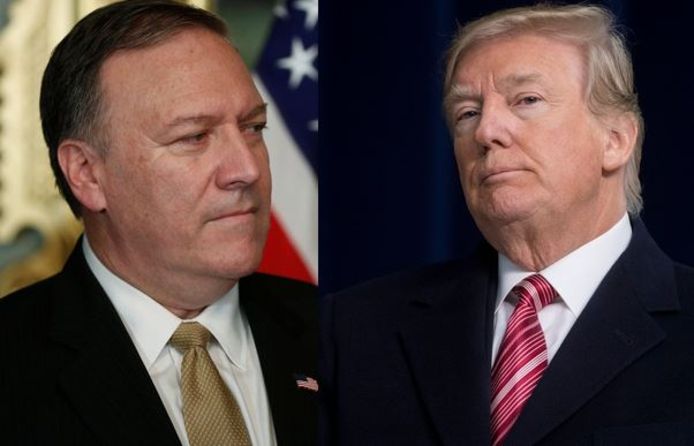CIA-baas Mike Pompeo (links) en de Amerikaanse president Trump (rechts).