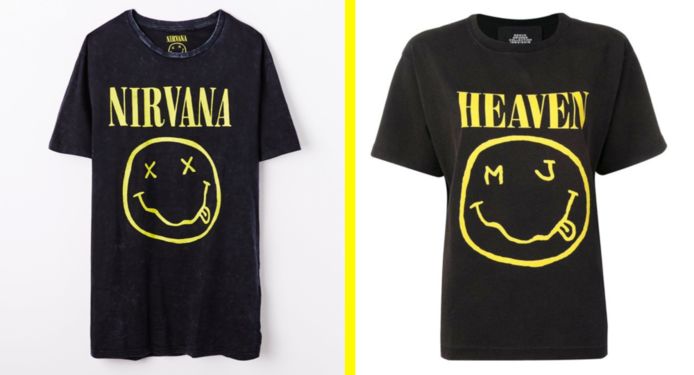In zijn nieuwe collectie Bootleg Redux Grunge heeft Jacobs kledingstukken met een smiley die volgens Nirvana te veel lijkt op die van de band.