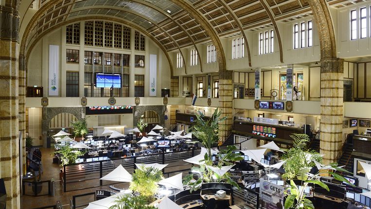 Interieur van het Amsterdamse beursgebouw. Beeld anp