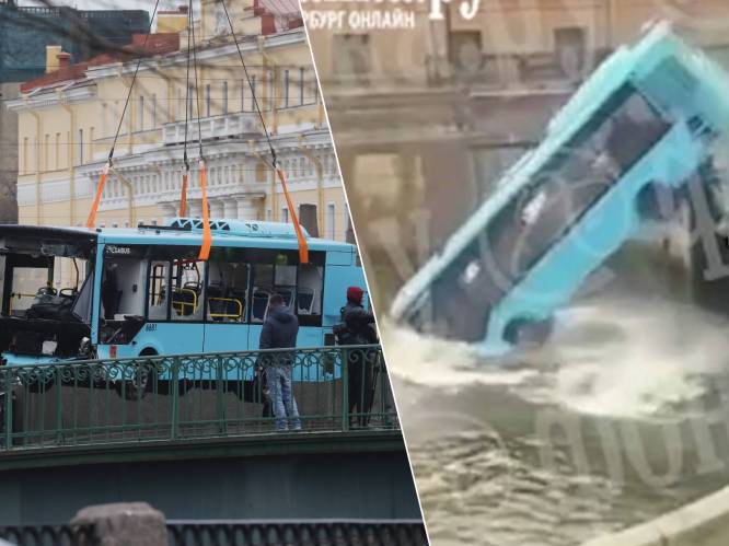 Zeker drie doden bij busongeval in Sint-Petersburg, beelden tonen hoe buschauffeur rivier in rijdt 