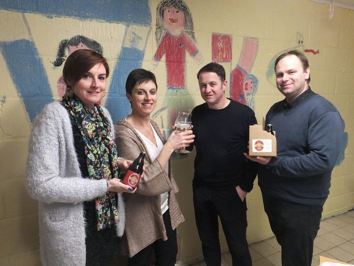 Heidi Vanderswalmen, Christine Saelens, Sven Algoet en Tom Declercq van het beschermcomité.