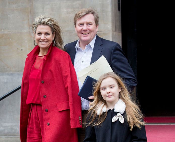 Koningin Maxima, koning Willem-Alexander en jongste dochter prinses Ariane.