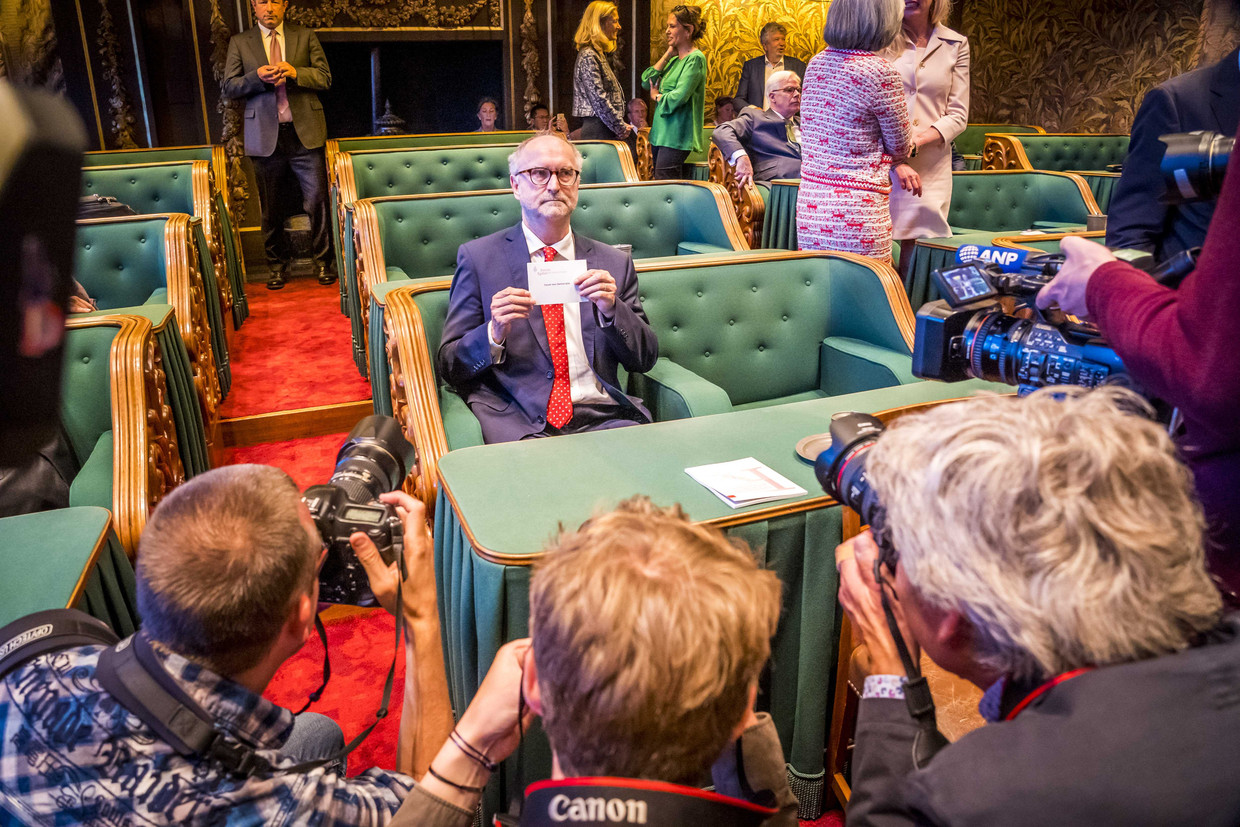 Paul Cliteur tijdens de installatie van de nieuwe Eerste Kamer. 
 Beeld ANP