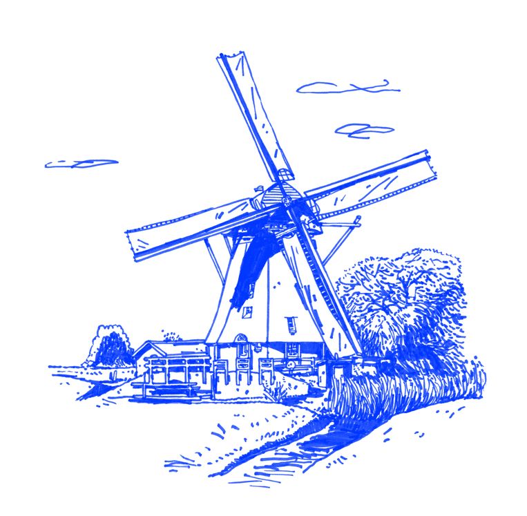Mondriaans lievelingsonderwerp aan het Gein is de Oostzijdse Molen, die hij twintig keer schildert. Beeld Joost Stokhof