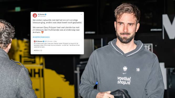 FC Emmen door het stof na onhandige tweet over ‘tijdrekken’ Davy Pröpper: ‘Fruitmand is onderweg’