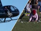 Helikopter dropt duizenden marshmallows in Amerikaans park
