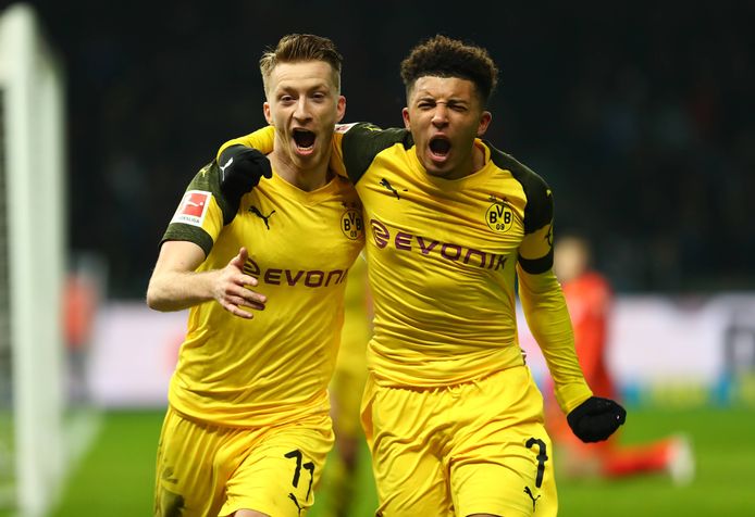 Marco Reus en Jadon Sancho spelen morgenmiddag met Borussia Dortmund tegen VfL Wolfsburg.