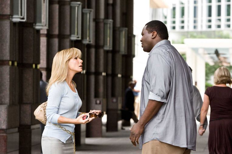Sandra Bullock en Quinton Aaron in The Blind Side van John Lee Hancock. Beeld 